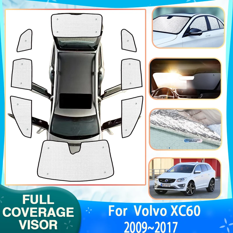 

Car Full Coverage Sunshades For Volvo XC60 2009~2017 2015 Car Sunscreen Window Sunshade Anti-UV Sun Visors Covers Accessories