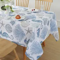 Summer Ocean Sealife Rectangle Waterproof Tablecloth Holiday Party Decor Washable Kitchen Dining Tablecloth Home Decorations 2