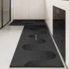 Kitchen Floor Mat Pvc Waterproof Leather Carpet Black Carpets Long Foot Mats Non-slip Oil-proof Modern Home Decoration Rug 주방 카펫 2