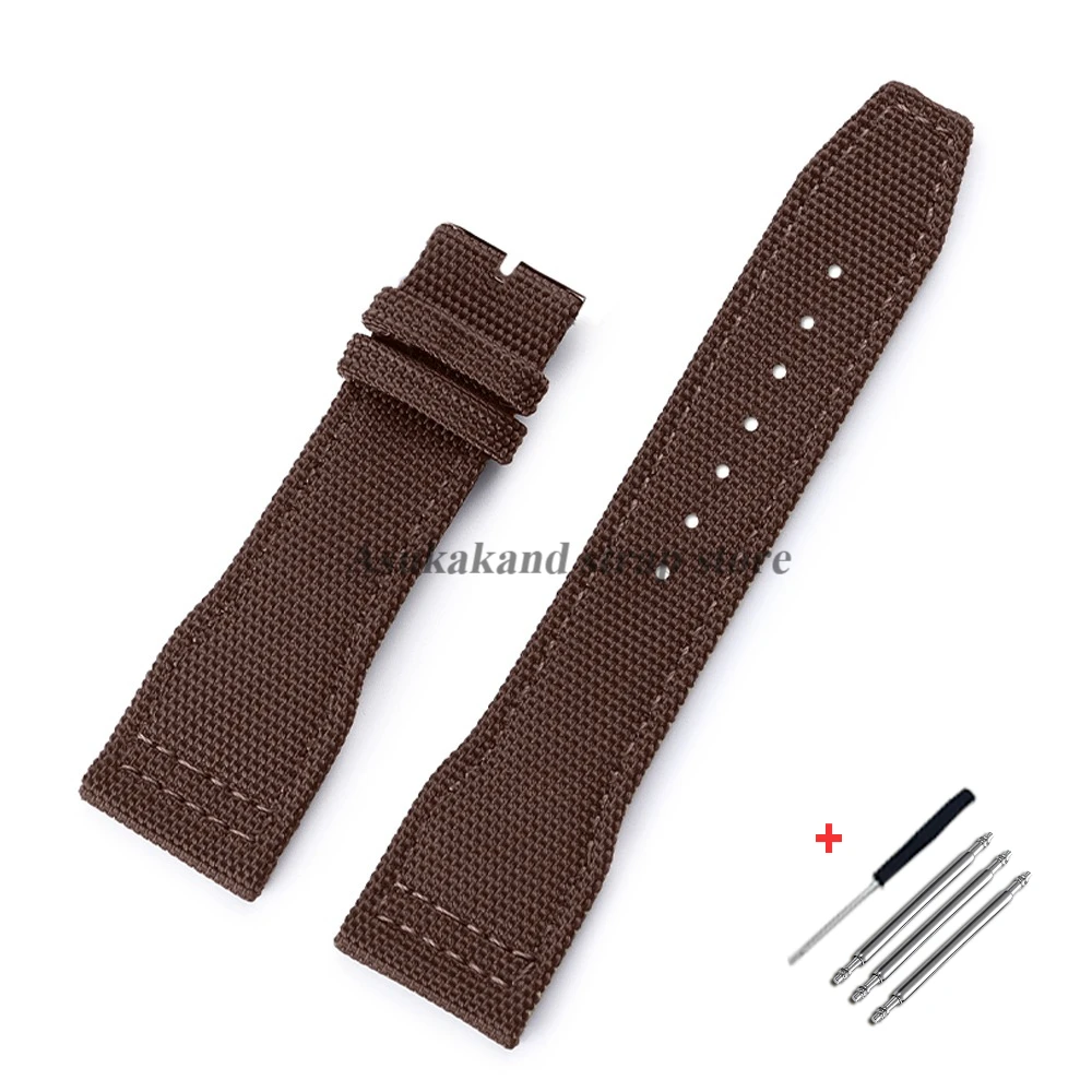 Versatile Nylon Canvas Leather Watch Strap with Sport Folding Buckle - Durable Fabric Bracelet Replacement