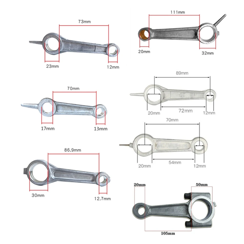 Air Compressor Connecting Rod Silver Aluminum Alloy Connect Link Rod Multiple Sizes Air Compressor Accessories Air Tool Fittings