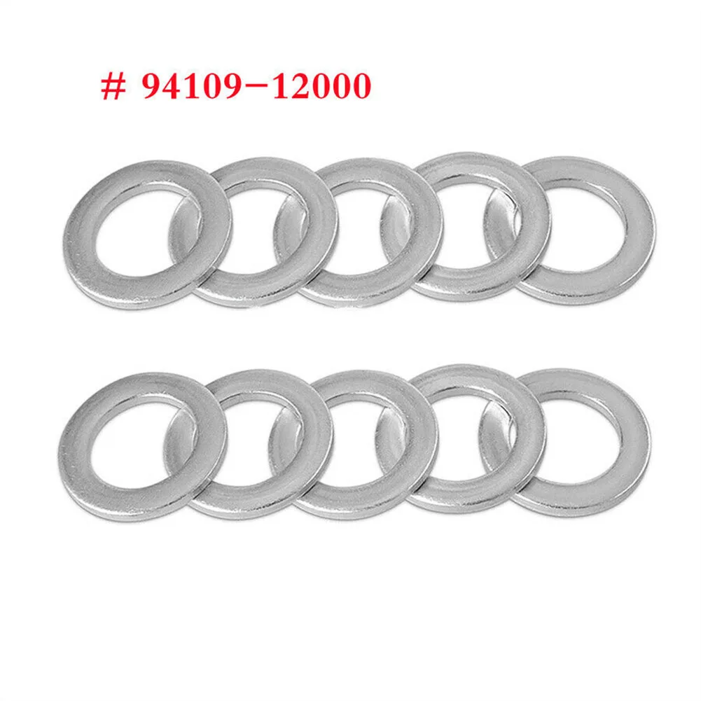 10pcs Engine Oil Drain Plug Washer Gaskets 14mm 94109-12000 Aluminum Honda Acura Civic Odyssey CRV Auto Parts
