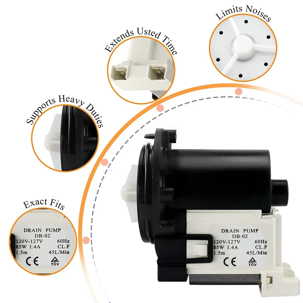 4681EA2001T AP5328388 Washer Drain Pump Motor Fit for Ken-more and LG Washing Machine drain pump-Replaces AP5328388 washing machine drain pump motor