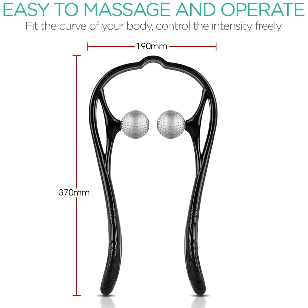 Neck Massager Shiatsu Deep Tissue Dual Trigger Point Shoulder Massager for Pain Relief, Ergonomic Handle, Lightweight & Portable BEST SELLERS