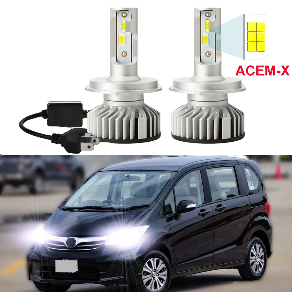 

2Pcs For Honda Freed 2008 2009 2010 2011 2012 2013 2014 Led Headlight Bulb High Low Beam with ACEM-X Chips Canbus 6000K