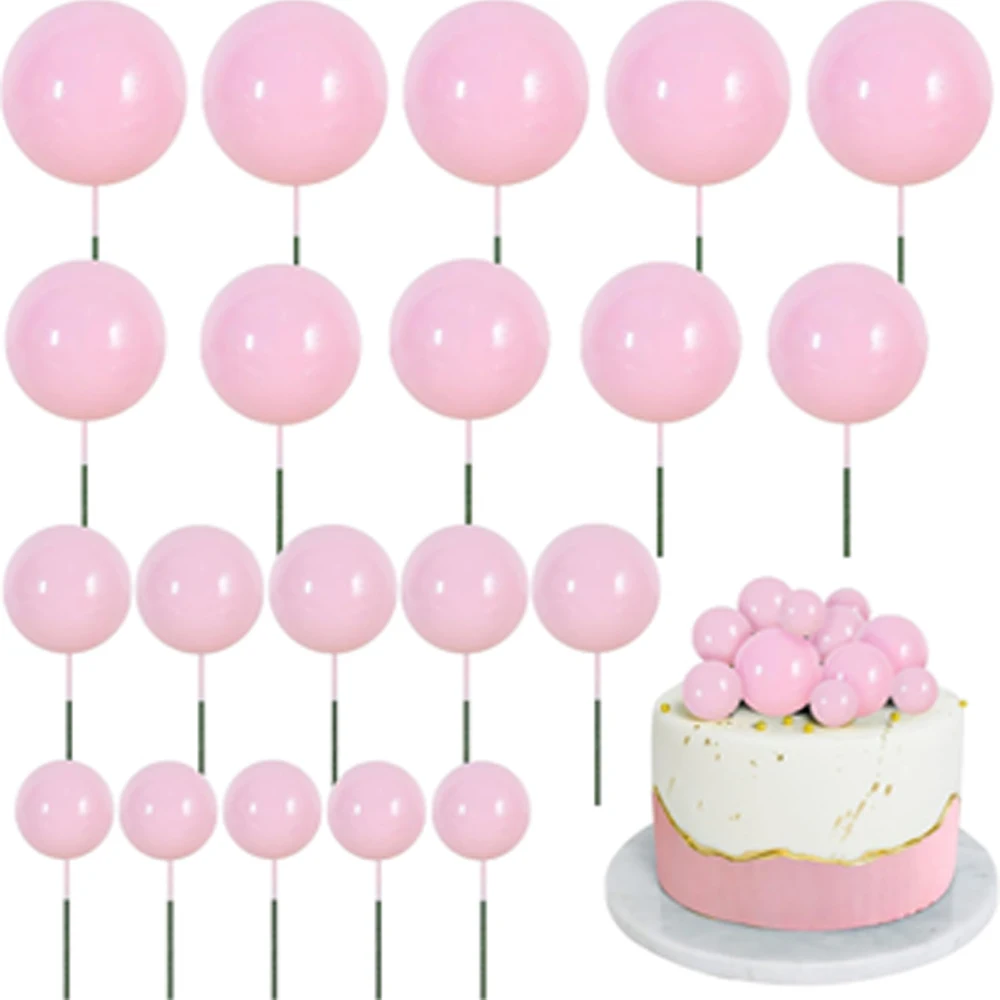 Pink and Purple Glitter Balloon Cake Topper Set - 20 Pieces