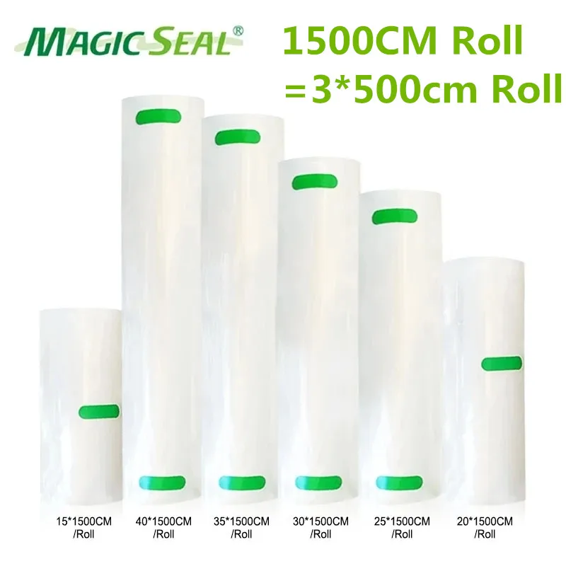MAGIC SEAL Kitchen Food Vacuum Bag Sous Vide Storage Bags For Vacuum Sealer bag Packaging 15/20/25/30/35/40cm*1500cmRolls sous vide roll bags food vacuum bags