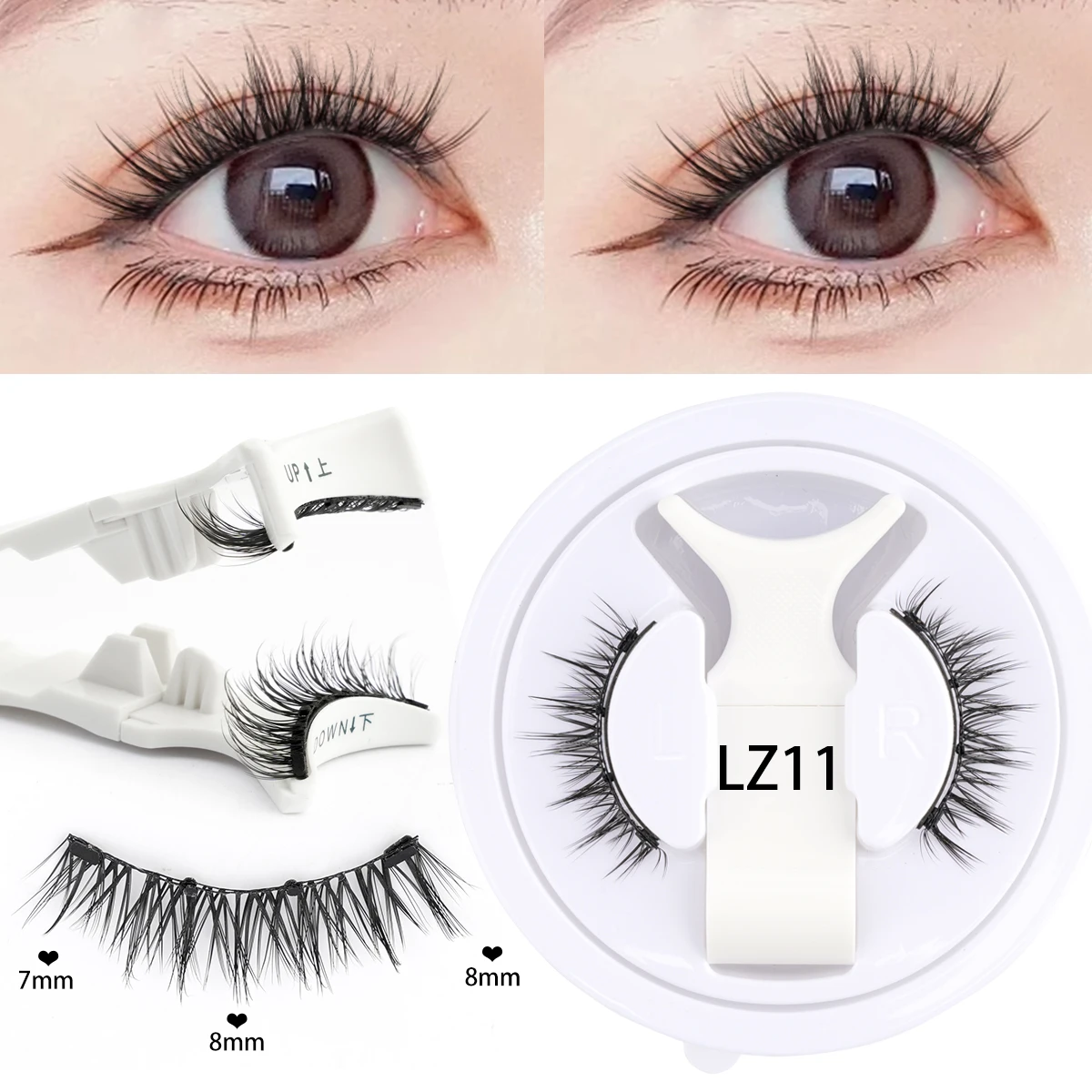 fake eyelashes Reusable Magnetic Lashes Kit with Magnetic Tweezers Natural Look Faux Mink Lashes Easy Apply Eyelashes For Eye Makeup