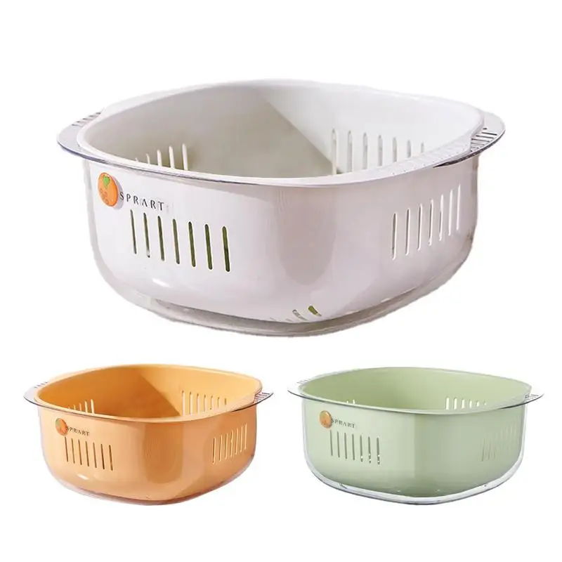 

Kitchen Colanders Bowl Set 2 In 1 Multi Use Cleaning Washing Basket Vegetable Strainer Colander Bowl Kitchen Accessories