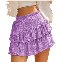 Vêtements de soirée de fête africaine pour femmes, Mini jupes plissées Sexy, taille haute, paillettes, Dashiki, vêtements africains, printemps été, 2024 2