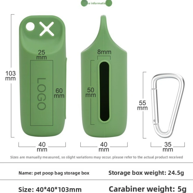 Soft Silicone Portable Dog Walking Bag Toilet Bag Garbage Bin Pet Garbage Bag Dispenser Dog Poop Bag Storage Device