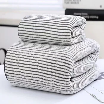 Set di asciugamani a righe in bambù ad asciugatura rapida per set di asciugamani da bagno o asciugamani da bagno morbidi e assorbenti 1