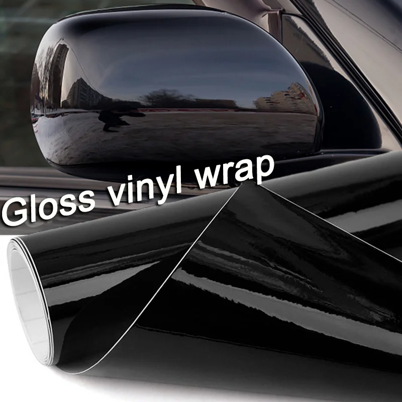 Car Gloss Vinyl Wrap Film Black Bright Color Sticker Car Motorcycles Body Styling Decals Decoration Stickers