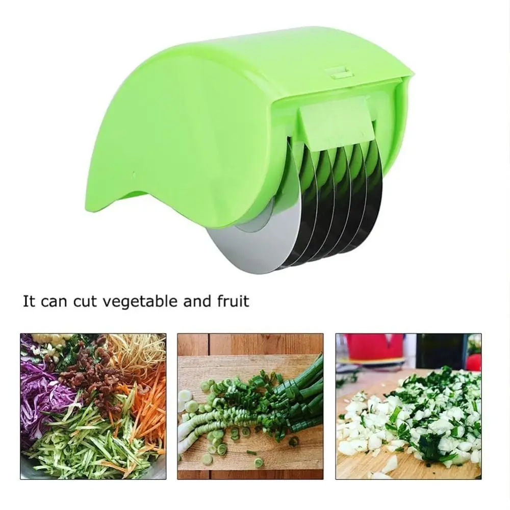 Parsley Chopper Roller Herb Roller Mincer Manual Vegetable Cutter 6 Stainless Steel Blade Kitchen Vegetable Cutter Tool vegetable cutter