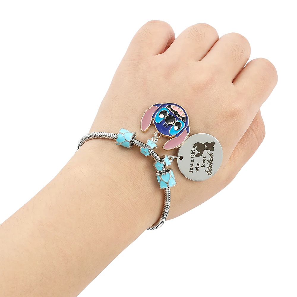 Disney Cartoon Lilo Stitch Bracelet Stitch Pendant DIY Bracelet for