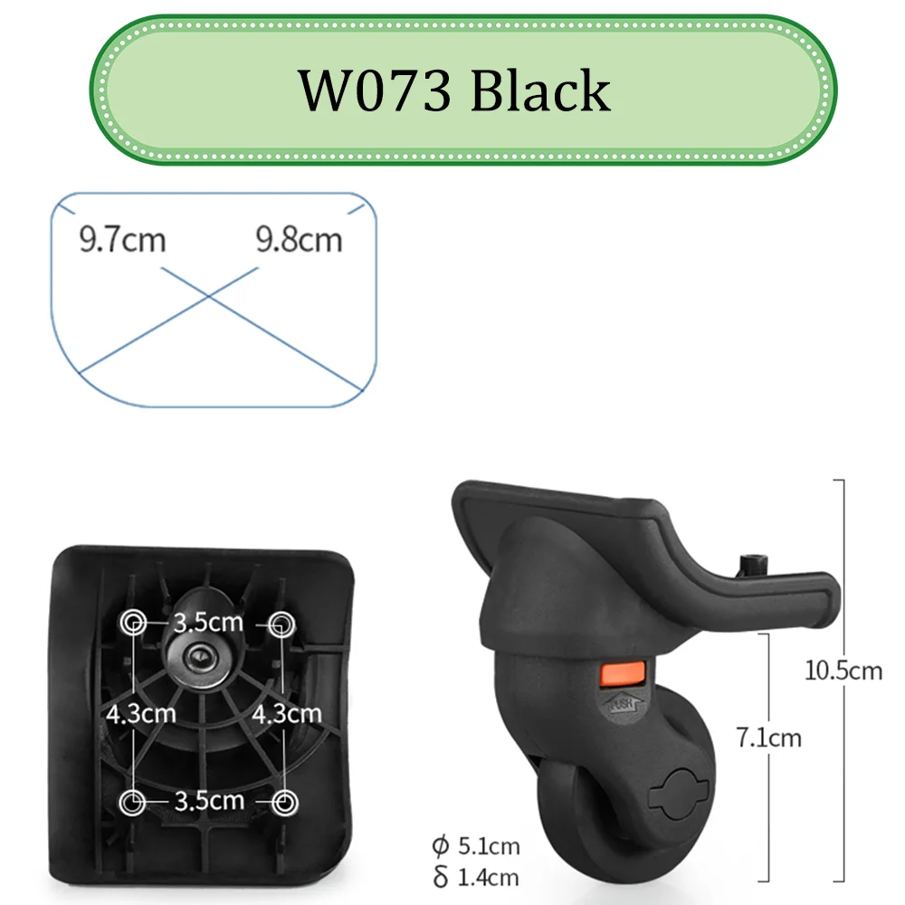 Suitable For Samsonite W073 Wheel Black Trolley Case Luggage Wheel Replacement Parts Cardan Wheel Travel Case Wheel Repair