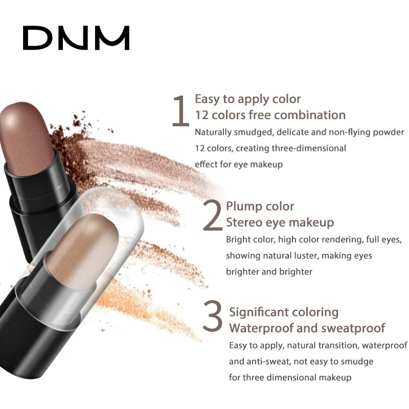12 Colors Eyeshadow Pencil Set Waterproof Long Lasting Glitter Shimmer Eye Shadow Pen Highlighter Stick Lying Silkworm Makeup eye shadow eyeshadow stick eye shadow stick