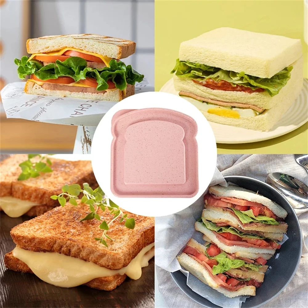 Sandwich Storage Box Silicone Lunch Box Food Storage Case Reusable  Microwave Lunch Box Food Storage Container Sandwich Boxes