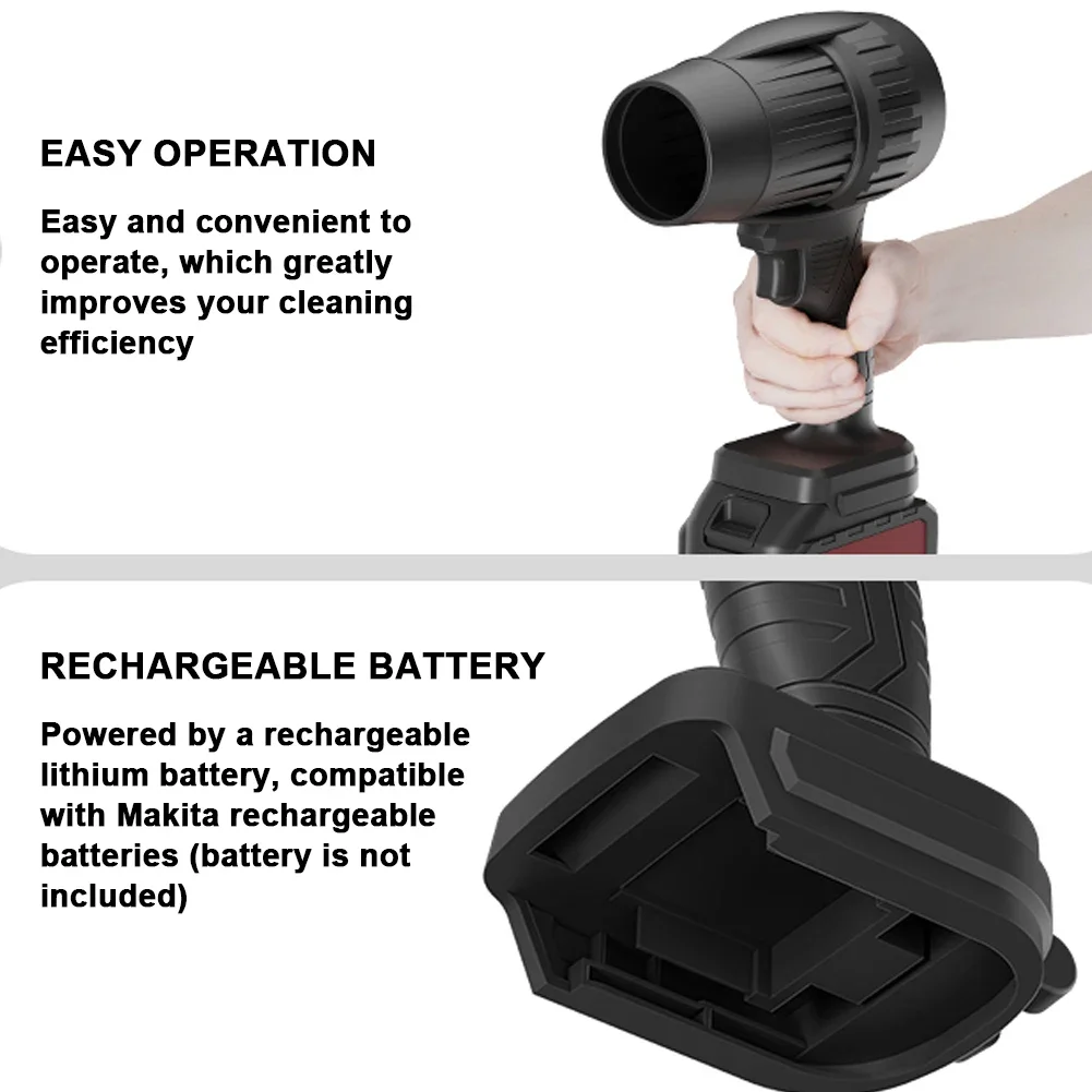 JANGKLIFE Stepless Speed High Power Leaf Blower Handheld Mini Jet Fan for Makita Battery 3