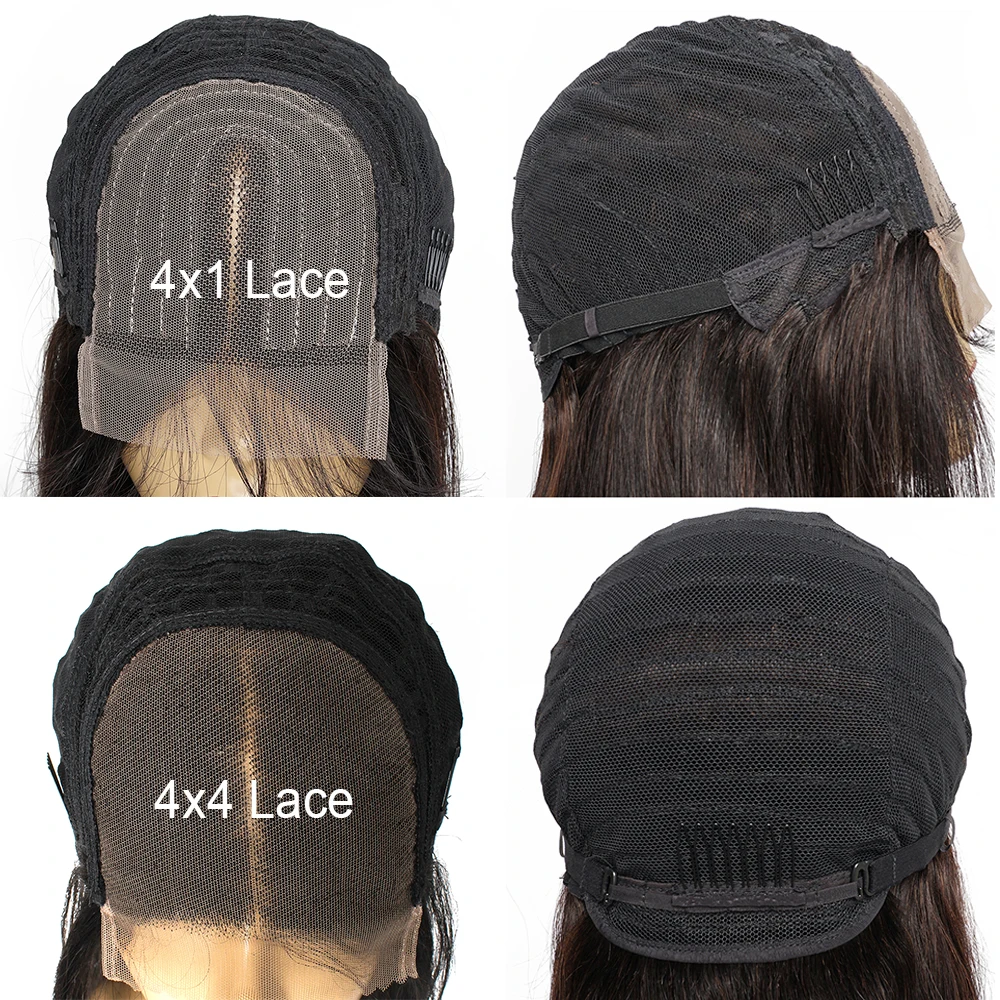 4x4 Lace Closure Kinky Curly Wig Human Hair Natural Color Indian Remy Hair 13x4 Lace Frontal Wig Pre-Plucked 180% Density
