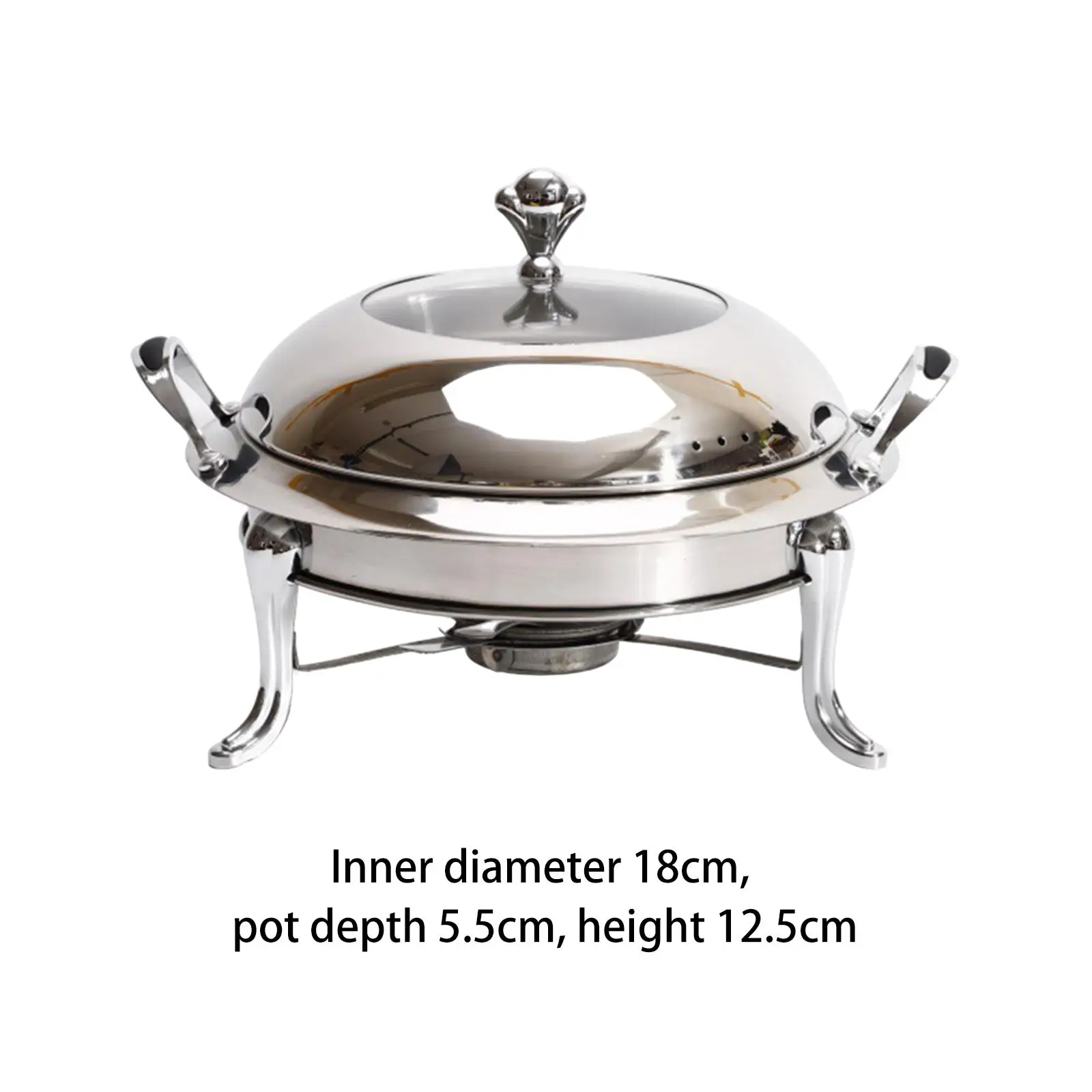 Food Warmer Quick Heating Cooking Pot with Lid Camping Alcohol Stove Hot Pot for Kitchen Party Noodles, Egg Restaurant Household 6