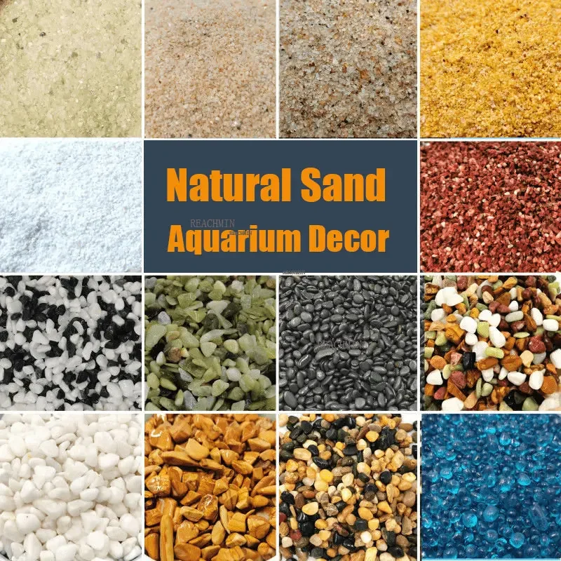 1000g Natural Sand Fish Tank Decorations Glass Tank Bottom Sand Landscaping Stone Planting Mud Vase Filler Aquarium Accessories