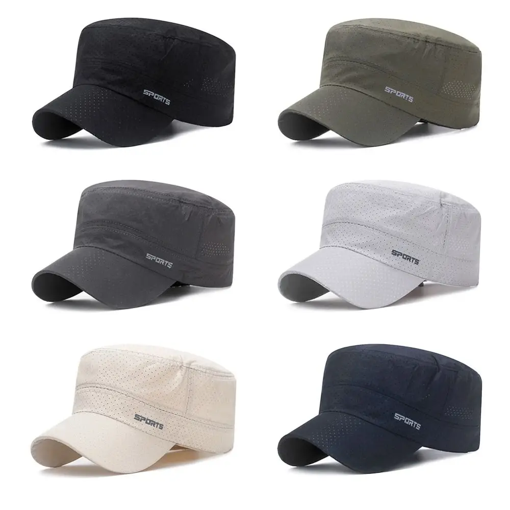 Quick Dry Hats For Men Summer Flat Top Baseball Caps Women Outdoor Cap Mesh Breathable