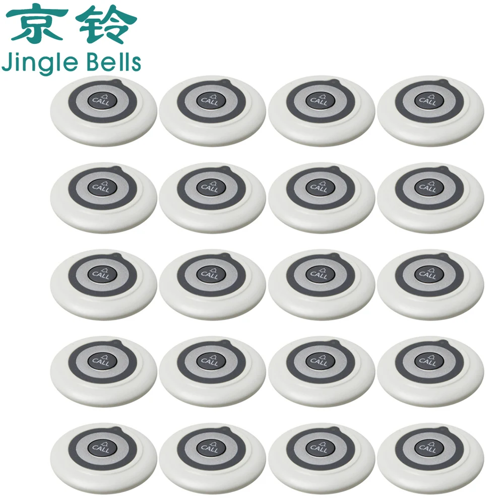 Table Guest Call Buttons Wireless Calling Systems Transmitter for Restaurants Hotel Cafe Hospital Paging Pager JINGLE BELLS 20 wireless calling system