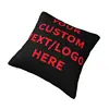 Custom Fashion Your Custom Text Logo Photo Here Cushion Covers 40x40cm Polyester Pillow for Sofa Square Pillowcase 2