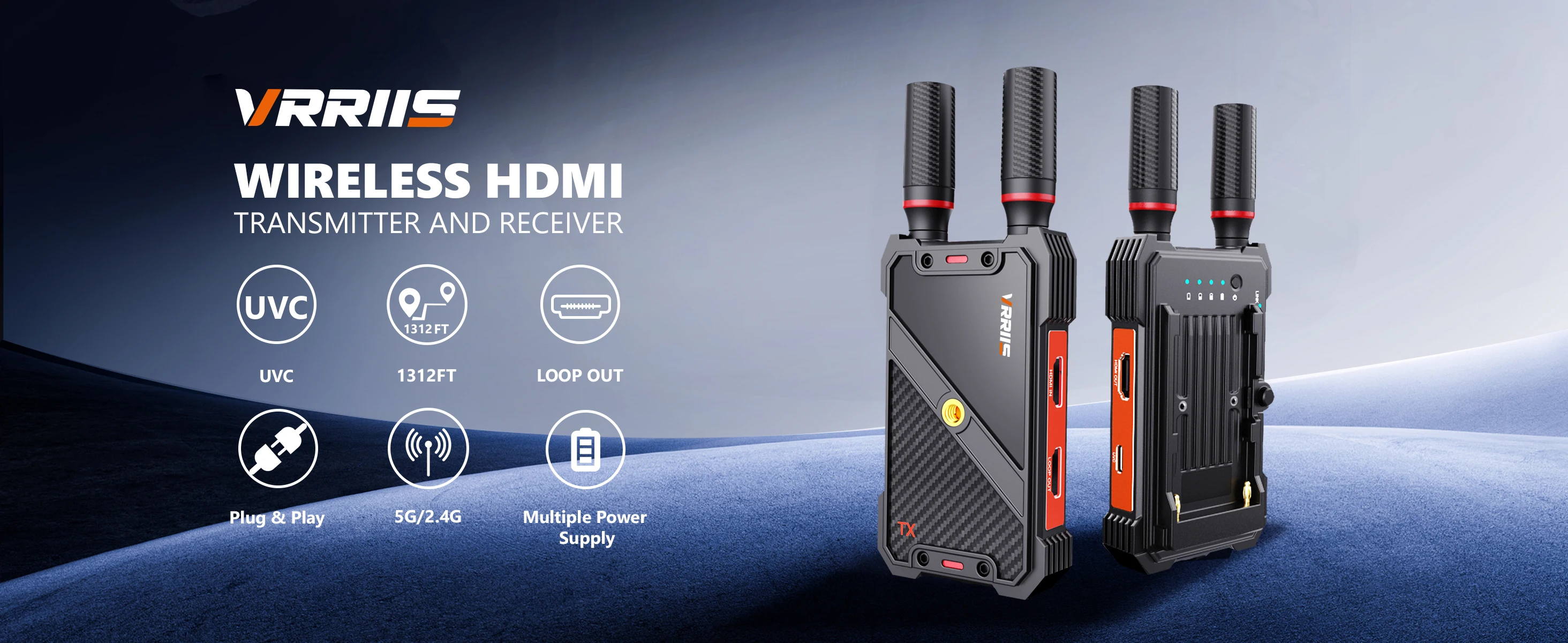 400M Wireless HMDI Video Transmitter and Receiver 1080P with UVC for Camera Lapt