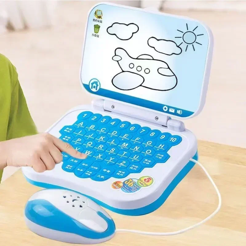 Bilingual Learning Small Laptop Toy Early Education Learning Machine Erasable Writable Multifunction computer toys 2