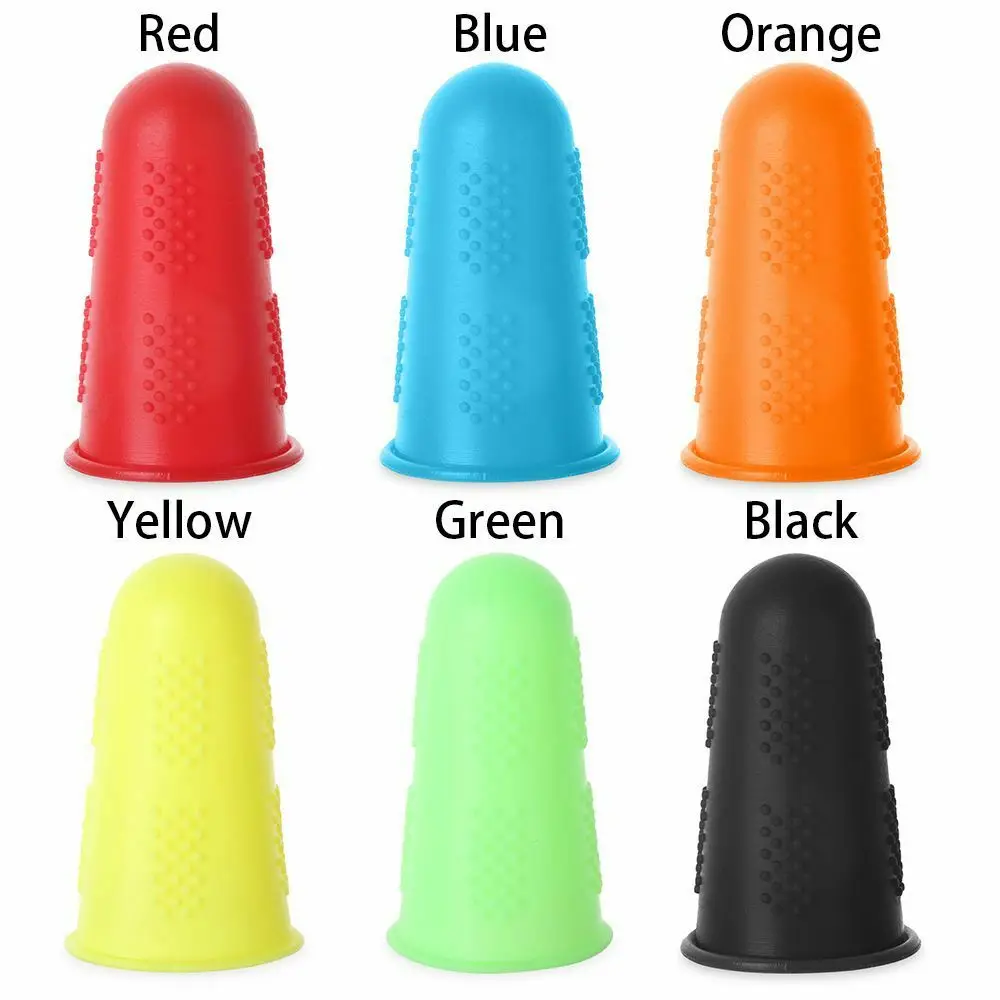 5PCs/set Silicone Rubber Thimble Guard Caps Non-slip Finger Protector Silicone Finger Cover Sewing ProtectorsTool Accessories