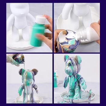 60ml/bottle acrylic paint 24Colors DIY Handmade Graffiti Bearbrick Statue Coloring Pigment Professional Paint Liquid Art Supplie 3