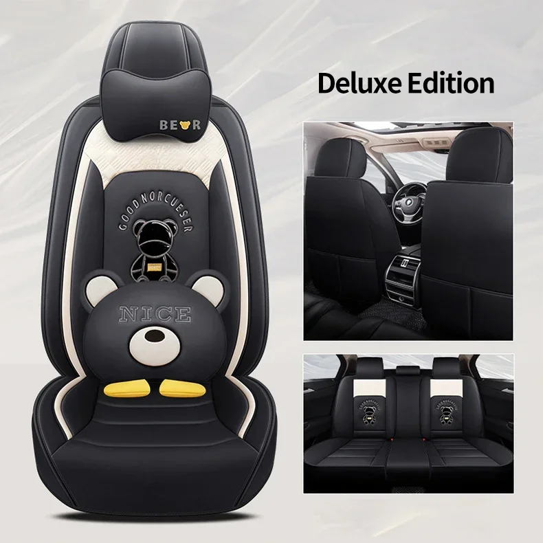 thumbnail image 1 of Juego completo de 4 piezas de accesorios para el interior del coche, novedad de 2024, funda de cuero universal para asiento de coche para las cuatro estaciones, 1 of 5