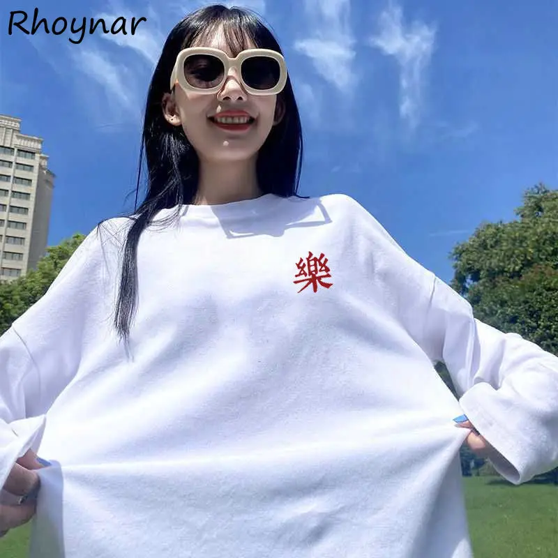 

Long Sleeve T-shirts Women O-neck Letter Simple All Match Harajuku Spring Autumn Fashion Popular Young Ins M-3xl Teen Hot Sale