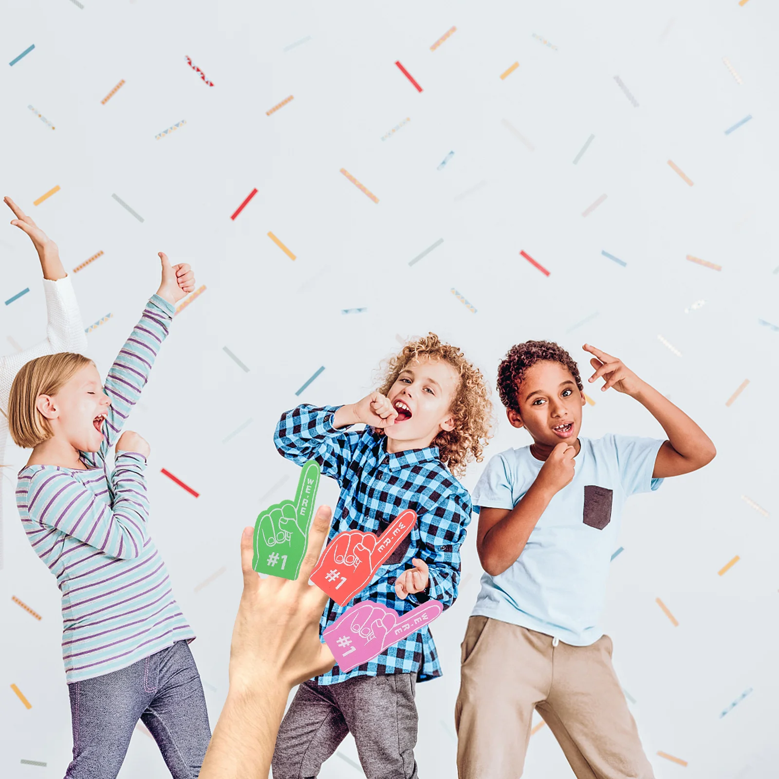 

6 Pcs Props Child Childrens Toys Number 1 Foam Hand Eva Cheerleading Gifts for Girls