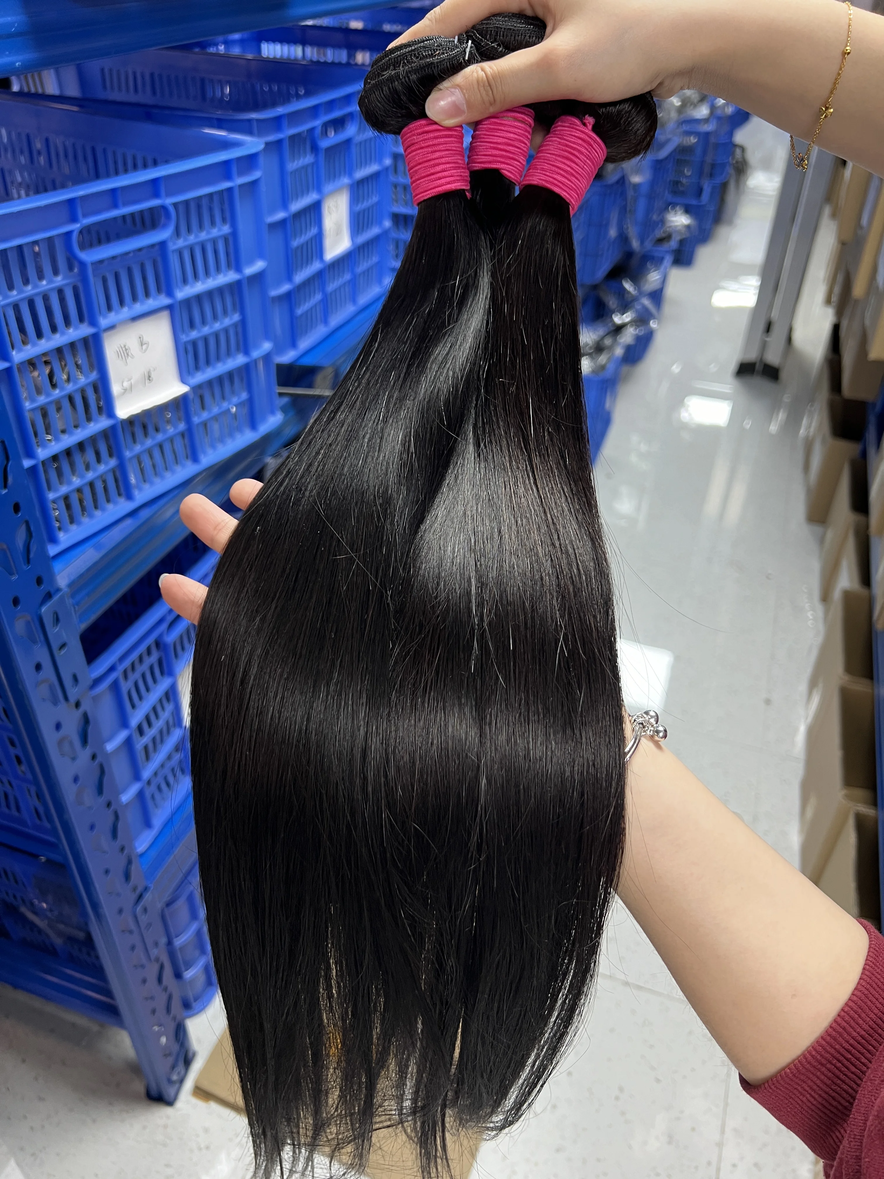 Peruvian Hair Bundles Bone Straight Human Hair Weave Bundles Remy Extension Natural Black 1/3/4 Pcs 14-30 Inches