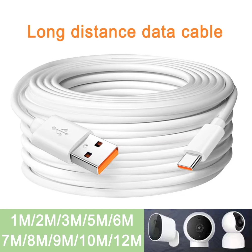 5m/8m/10m/12mextra long USB Type C charging cable fast charging cable data cable for Samsung Xiaomi Huawei Android phone univers