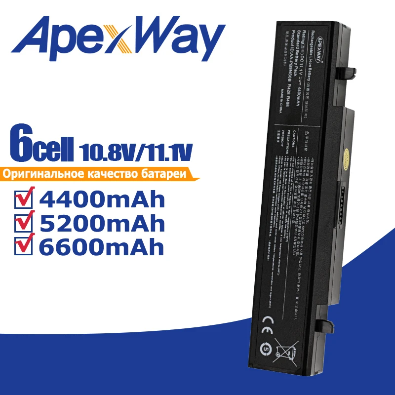 Apexway Aa-pb9nc6b Aa-pb9ns6b Bateria do Portátil para Samsung R580 R540 R519 R525 R430 R530 Rv511 Rv411 Rv508 R528 R730 Rc530 Rv515