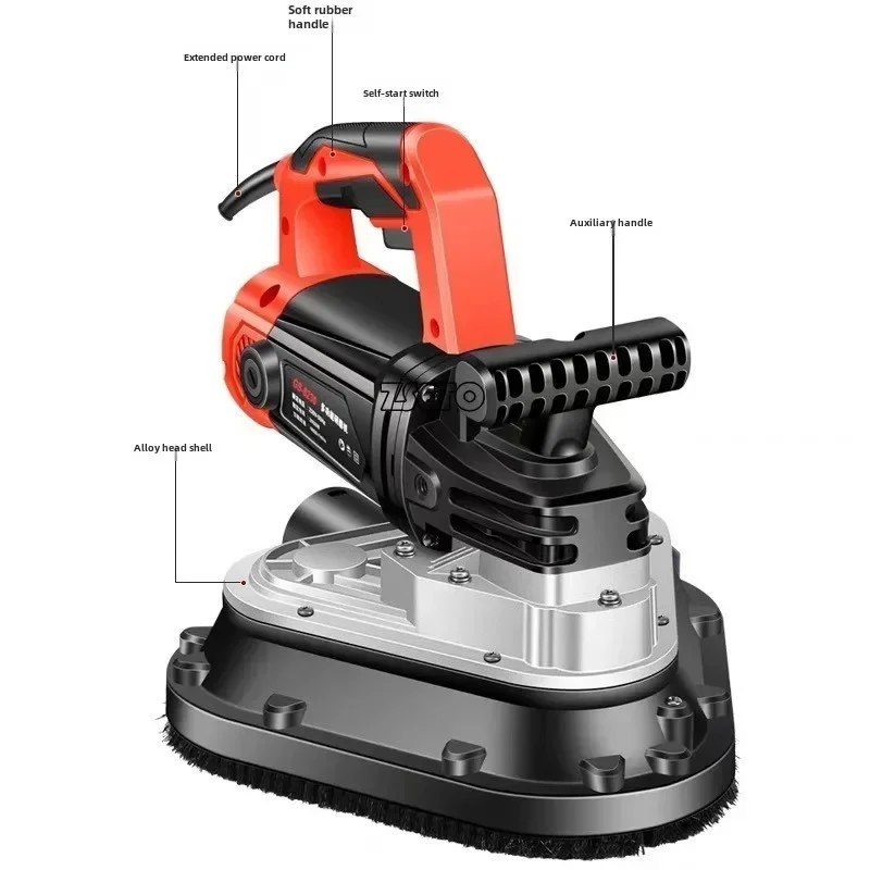 220V 2450W Three head hand sander hand grinder trimming machine Hand held floor concrete grinder Standing grinder 105mm*3 Discs 2