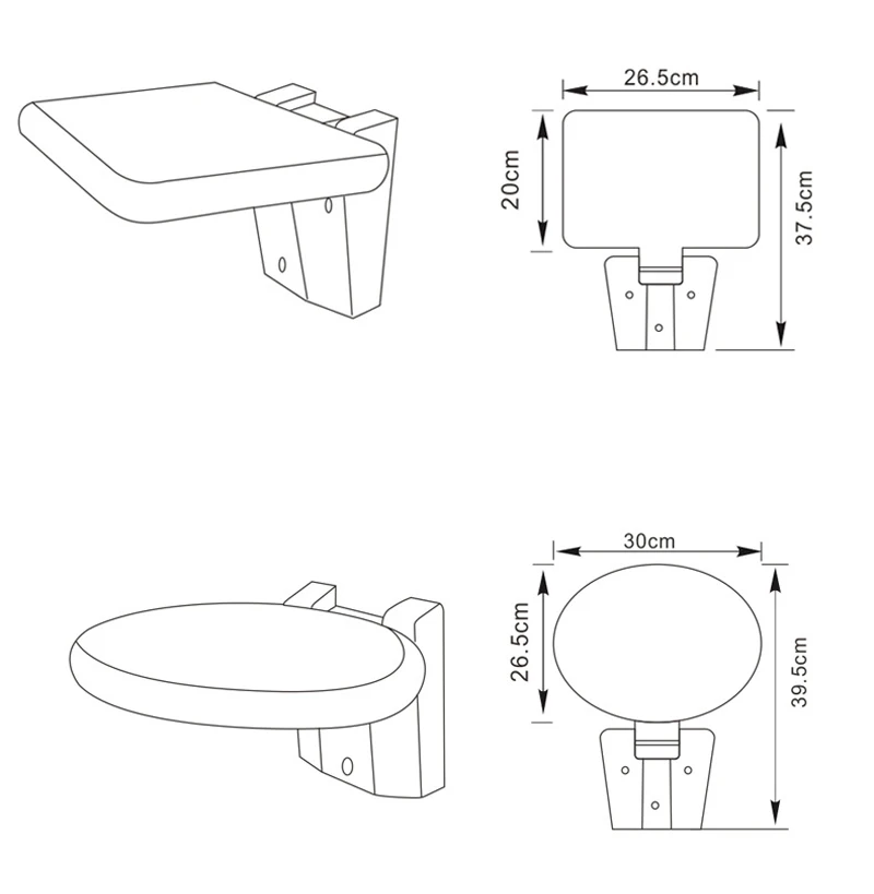 Bathroom Shower Wall Mounted Seat Folding Stool Entrance Door Changing Shoes Chair 6