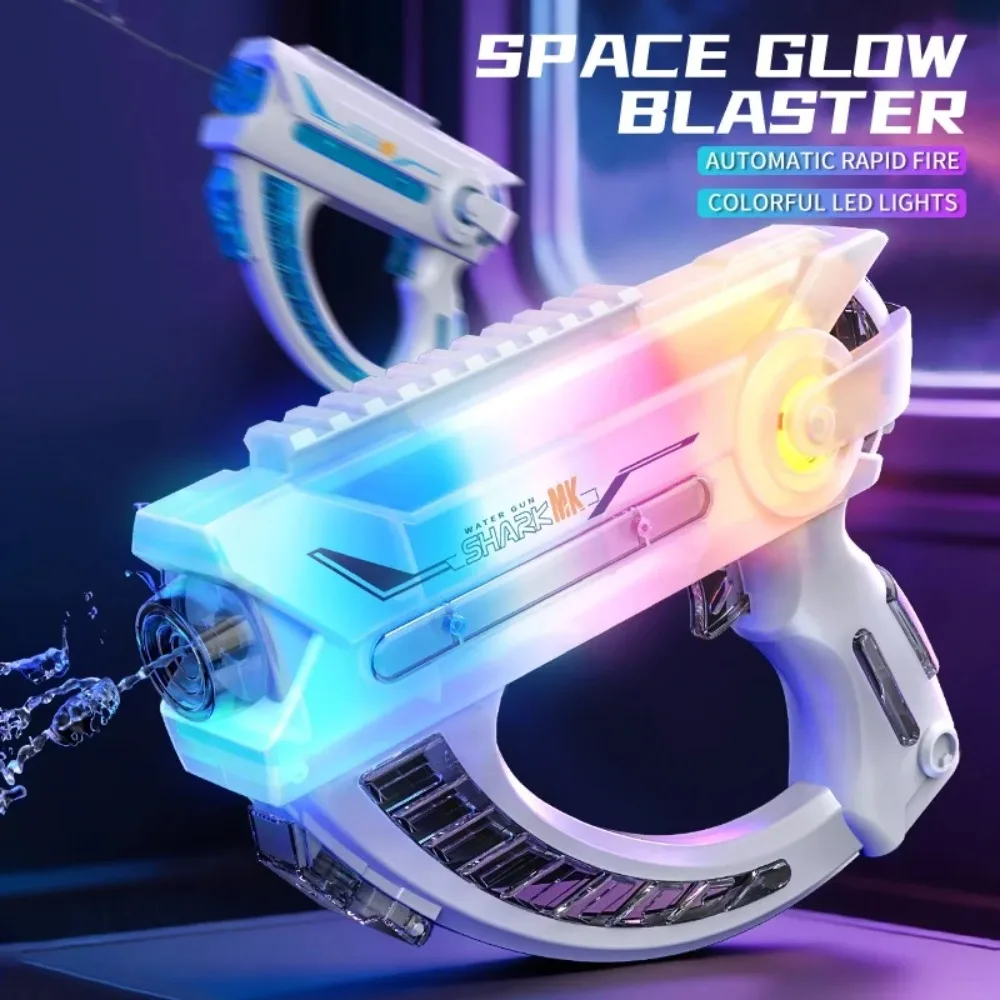 화려한 파인애플 스페이스 건 멋진 발광 권총 스타일 다채로운 전기 물총 어린이 야외 놀이 물놀이 장난감