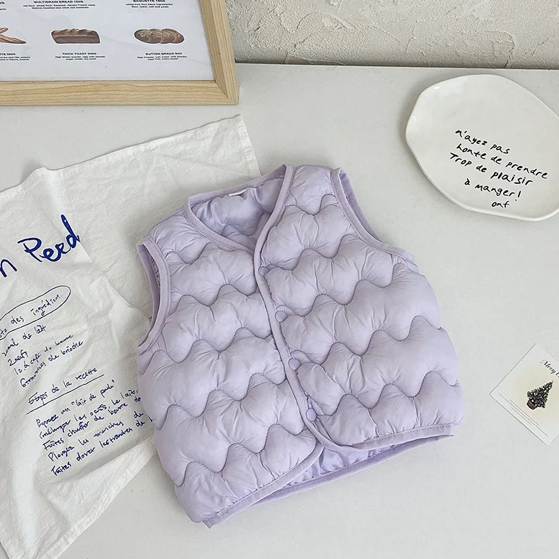 아동용 다운 면 조끼, 겨울용 용 슈퍼 소프트 조끼, 남아 및 여아용 두꺼운 따뜻한 면 재킷,  옷