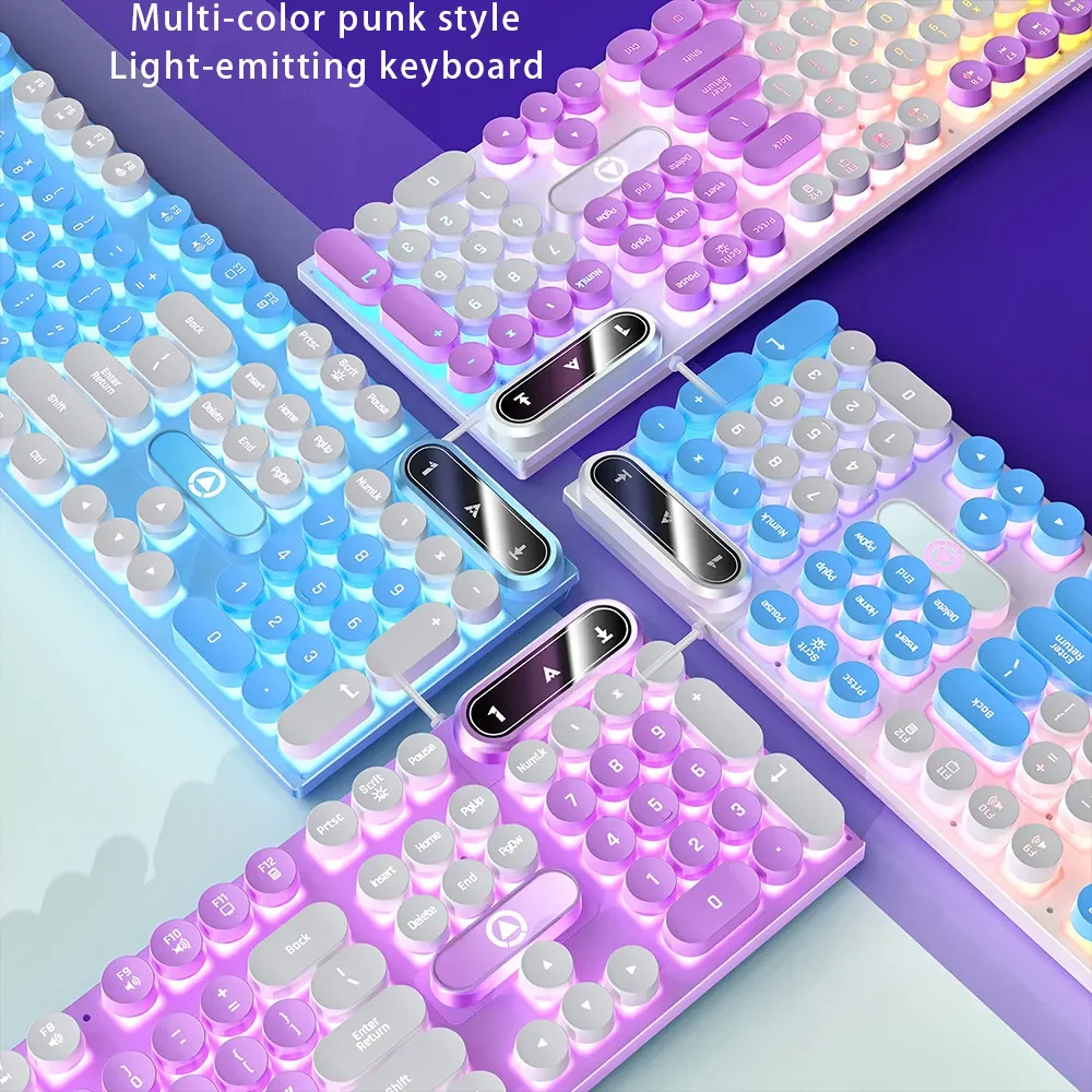 

Клавиатура игровая Проводная с RGB-подсветкой, 104 клавиш, USB