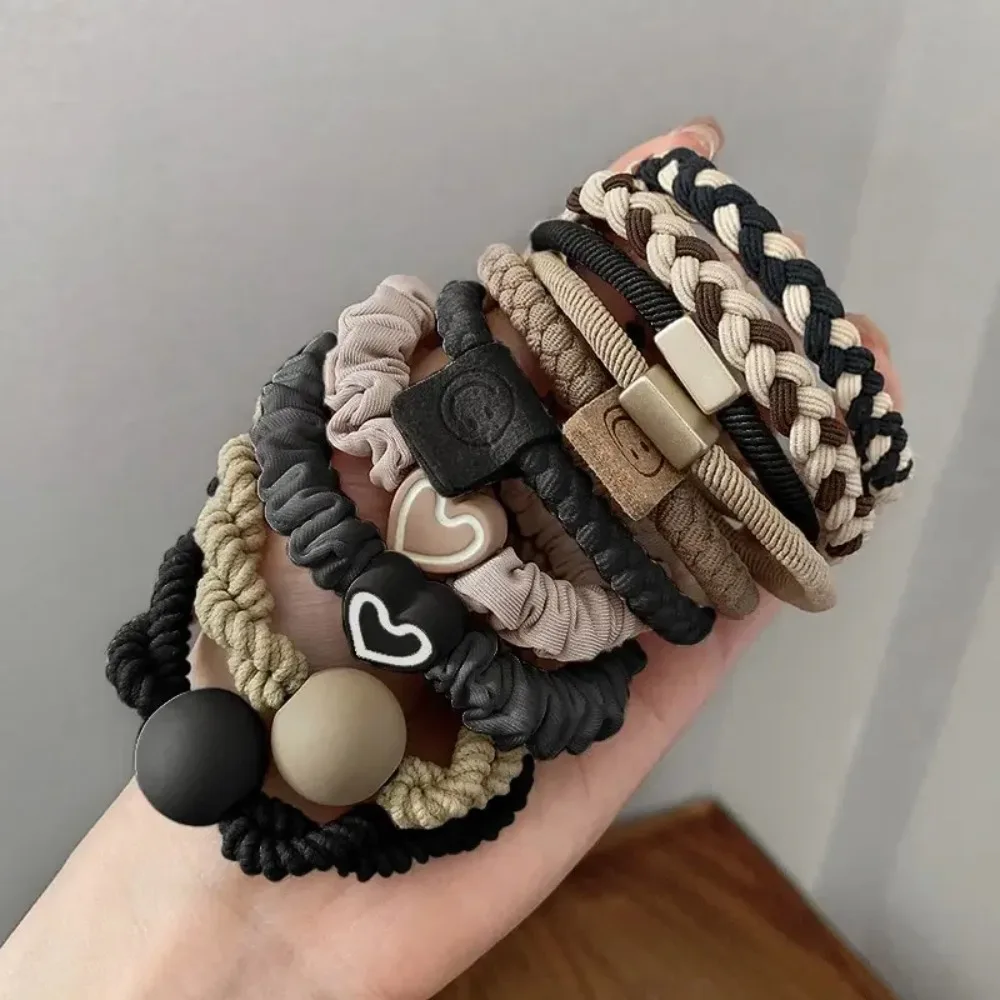 10-Pack Stretchy Fabric Hair Rings Ponytail Holders for Women Simple Durable Hair Accessories