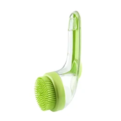 Pet Bathing and Grooming Silicone Brush with Long Handle (Green)