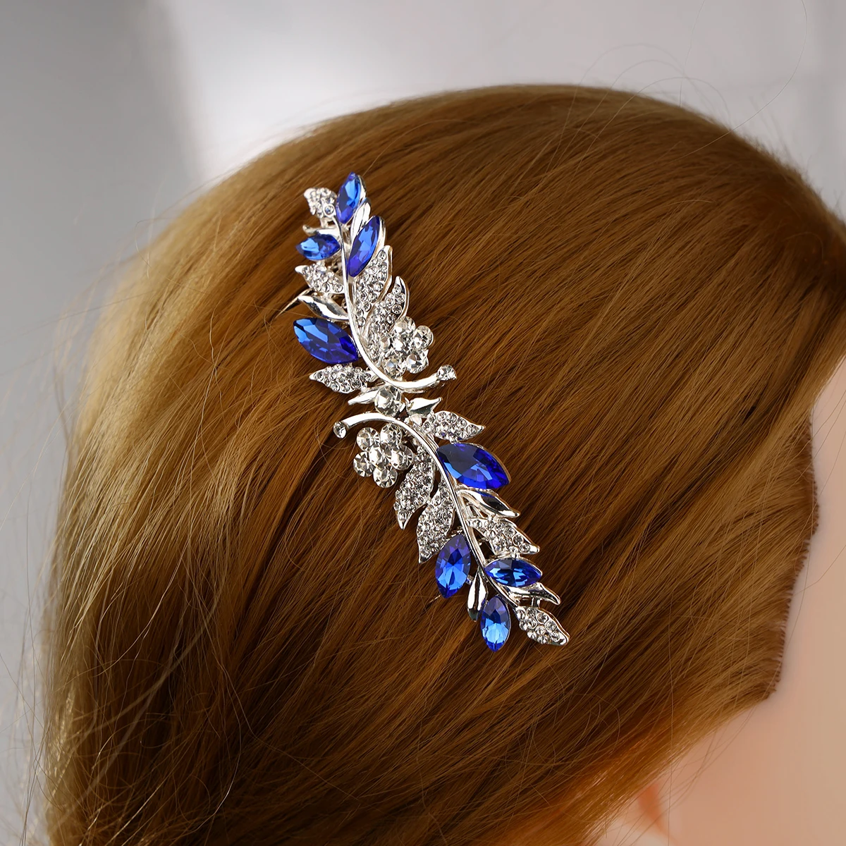 Bridal Hair Accessories Dreamy Sapphie Blue Wedding Headwear Hair Comb