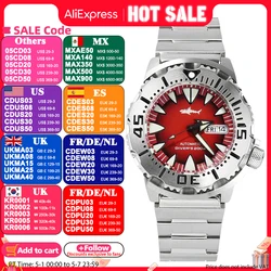 HEIMDALLR Monster V2 Frost Automatic Watch Men NH36A Men's Mechanical Sapphire Glass 62mas Black PVD Luminous Diving Watch 200M