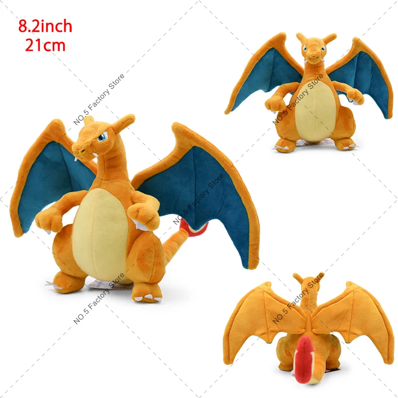 thumbnail image 1 of Mega Charizard X Y Plush Toys Charizard Evolution Doll Soft Stuffed Toys Animals Peluche Halloween Gifts for Children 8-10 Inch, 1 of 5