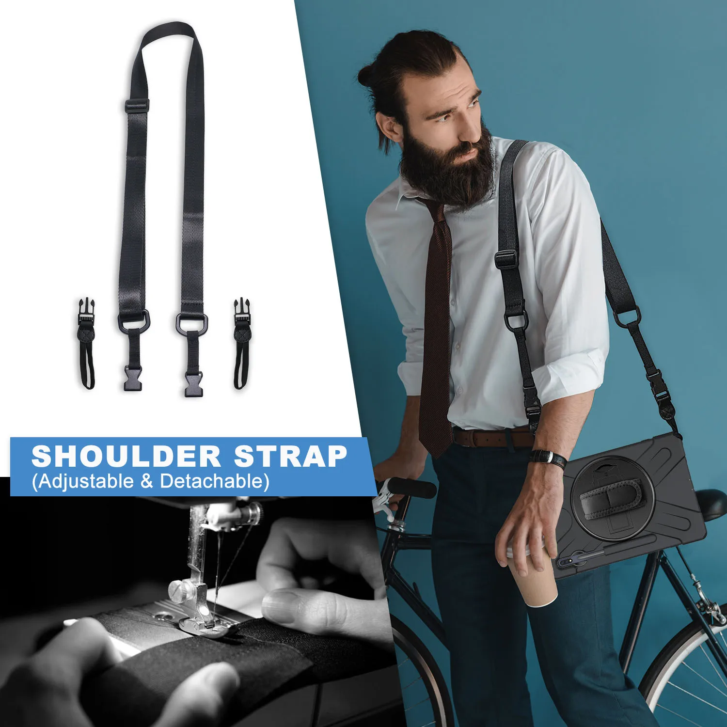 Shockproof Handle Shoulder Strap Case para Samsung Galaxy Tab s9 Plus s9 Ultra 11 12 14 1.6 Capa com Pen Holder - Imagem 4